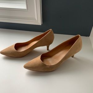 JCrew factory Esme saddle camel suede shoes size 8